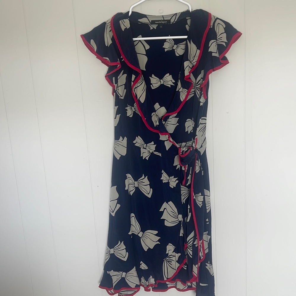 Nanette Lepore Bow Dress Size 6 100% silk